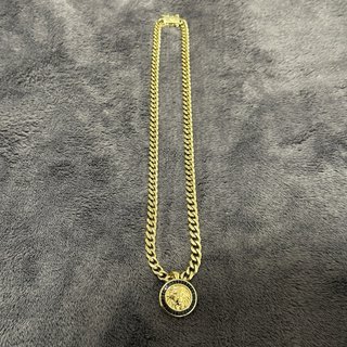 Cadena Cubana y Colgante León Oro Laminado