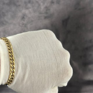 Pulsera Cubana Oro Laminado Negra