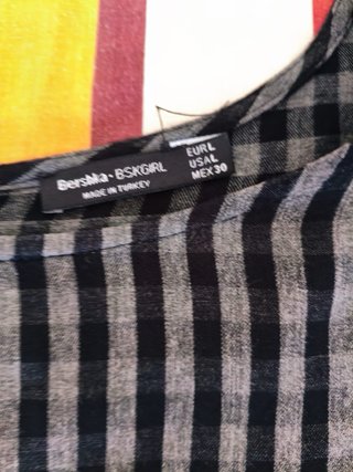 Blusa a cuadros manga larga