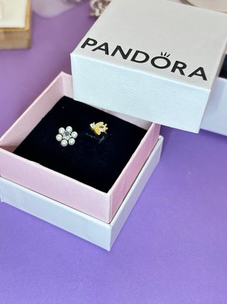 Anillo Pandora Abeja y Flor Ajustable