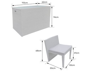 Mesa de jardín con 2 sillas