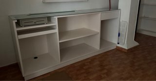 Mostrador tienda blanco con cristal