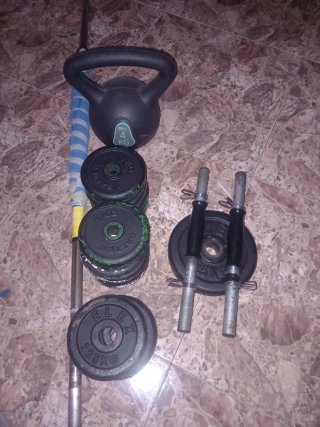 Pesas vintage SALTER y ELEX: Discos, Barras .