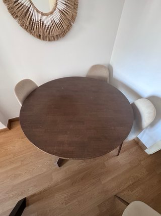 Mesa comedor redonda madera 120cm