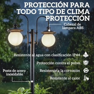 Farola Solar Jardín 2 Luces con Macetero