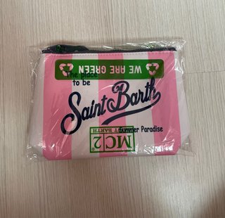 Pochette MC2 Saint Barth rosa a righe NUOVA