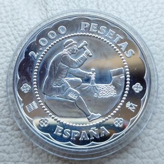Escasa moneda de plata PROOF 2000 ptas 2001
