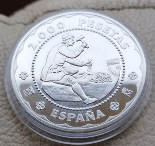 Escasa moneda de plata PROOF 2000 ptas 2001