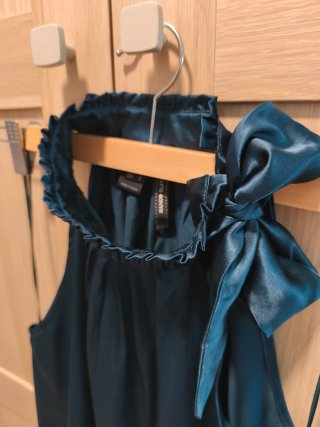 Blusa Halter Azul/Verde Petróleo