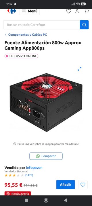 Fuente de Alimentación GAMING 800W PCIe