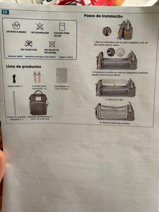 Mochila Cuna Portátil Plegable