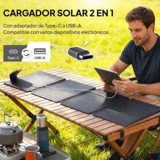 Cargador Solar Plegable 36W Portátil