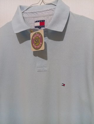Polo Vintage Tommy Hilfiger Azul claro Talla L