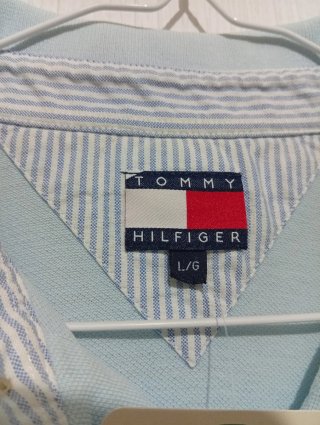 Polo Vintage Tommy Hilfiger Azul claro Talla L