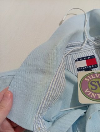 Polo Vintage Tommy Hilfiger Azul claro Talla L