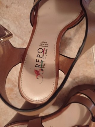 Sandalias REPO Mujer Tacon Flores Marrones