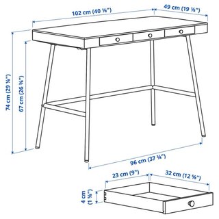 Escritorio Ikea Lillasen Bambú y Metal