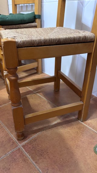 Conjunto 4 Sillas Madera Pino Asiento enea