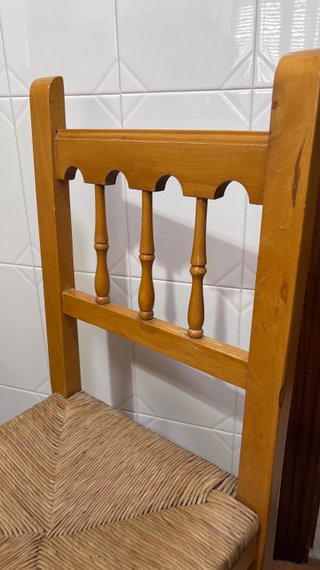 Conjunto 4 Sillas Madera Pino Asiento enea