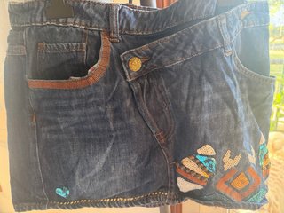 Falda Desigual vaquera mini bordada
