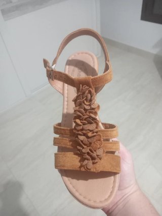 Sandalias cuña marrón talla 39
