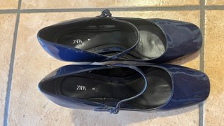 Scarpe Zara donna tacco Mary Jane blu 40