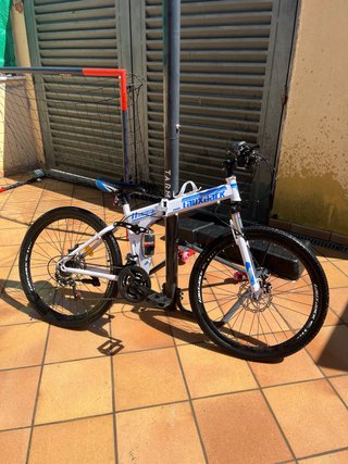 Bicicleta plegable blanca