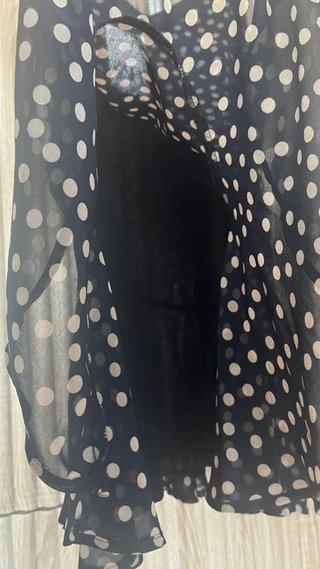 Vestido Zara lunares azul marino y marrón