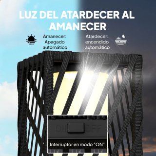 Farola Solar Ratán Exterior