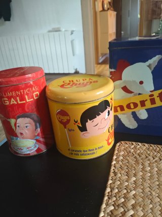 Lote 3 latas vintage Chupa Chups y Gallo