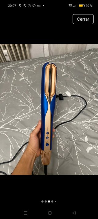 Plancha de pelo Cecotec azul y dorada
