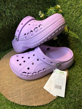 Crocs Baya Platform Clog Morado Talla 37-38