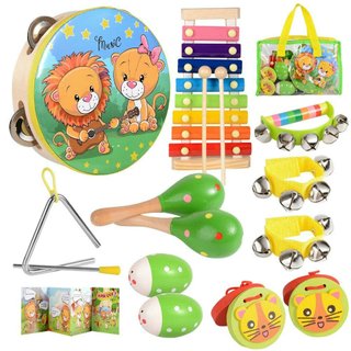 Set Instrumentos Musicales Madera Niños OATHX 16 piezas