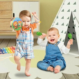 Set Instrumentos Musicales Madera Niños OATHX 16 piezas