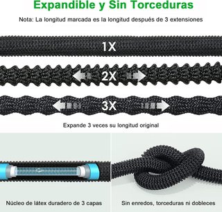 Manguera jardín extensible 15M con pistola 8
