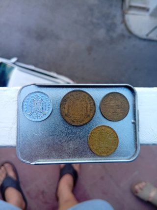 Lote 4 monedas antiguas España