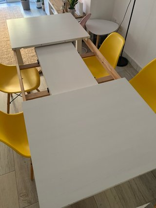 Mesa comedor extensible blanca