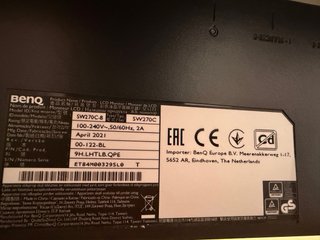 Monitor BenQ SW270C LED Negro de 27 pulgadas