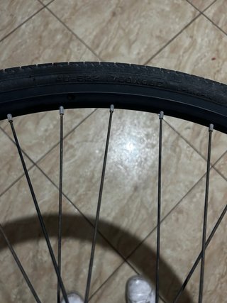 Rueda de bicicleta con disco de freno