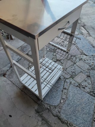 Mesilla auxiliar cocina con cajón y cestas
