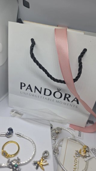 Pulsera Pandora Plata y Oro con Abalorios