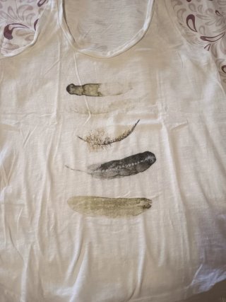 Camiseta tirantes mujer XL plumas