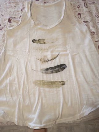 Camiseta tirantes mujer XL plumas