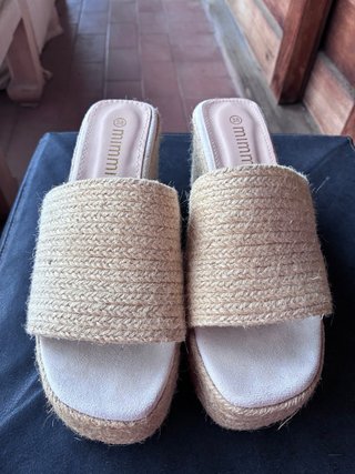 Sandalias Mimmi Tacon Alto Beige Talla 38