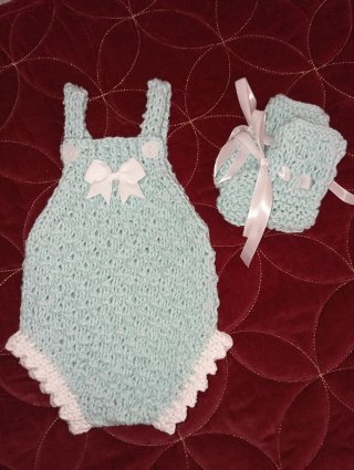 Conjunto algodón bebé azul