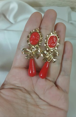 Pendientes Cayetana Oro 18k y Coral