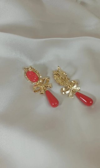 Pendientes Cayetana Oro 18k y Coral