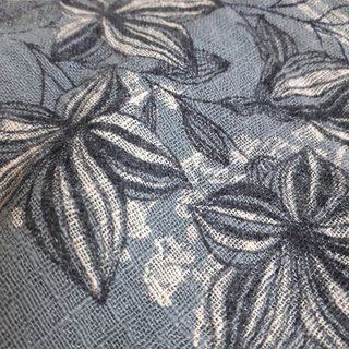 Mini abito azzurro con stampa a fiori in cotone XL