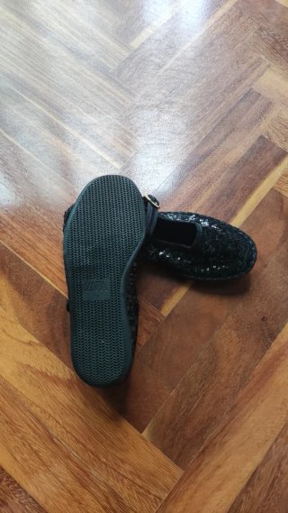 Bailarinas Zara lentejuelas negras Niña T.35