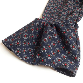 Mini abito blu oversize a balze con stampa geometr